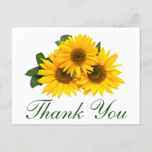 Vielen Dank Sunflower Floral Grußkarte Postkarte