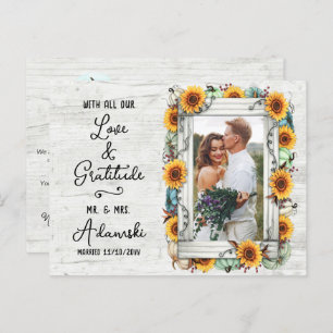 Vielen Dank Sunflower Pumpkin Fall Farm Custom Fot Postkarte