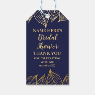 Vielen Dank Tag Brautparty Leaf Tags Navy Gold Geschenkanhänger