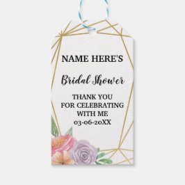 Vielen Dank Tag Floral Gevor Gold Brautparty Geschenkanhänger