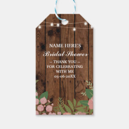 Vielen Dank Tag Floral Gevor Wood Brautparty Geschenkanhänger