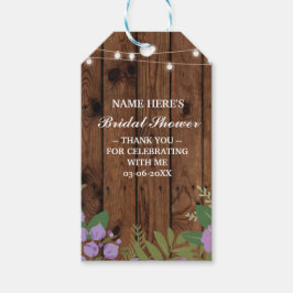 Vielen Dank Tag Floral Gevor Wood Brautparty Geschenkanhänger