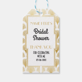 Vielen Dank Tag Gatsby Art Deco Gold Brautparty Geschenkanhänger