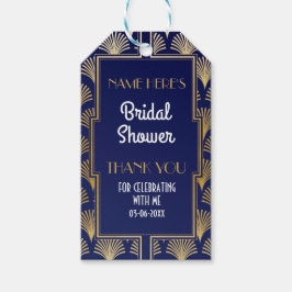 Vielen Dank Tag Gatsby Art Deco Gold Brautparty Geschenkanhänger