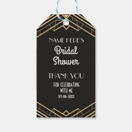 Vielen Dank Tag Gold Gatsby Art Deco Brautparty Geschenkanhänger