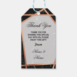 Vielen Dank Tag Marble Gefallen Rose Gold Wedding Geschenkanhänger