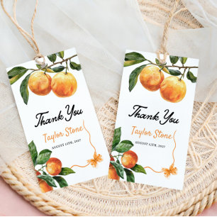 Vielen Dank Tag   Orange Gift Tag   Babydusche Geschenkanhänger