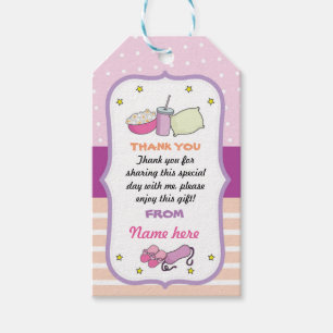 Vielen Dank Tag Slumber Party Geburtstag Schlaf üb Geschenkanhänger