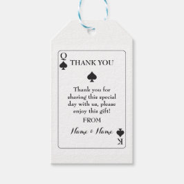 Vielen Dank Tag Wedding Playing Cards Spades K Q A Geschenkanhänger