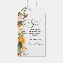 Vielen Dank Tags Wedding Fruit Florals Orange Geschenkanhänger