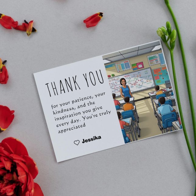 Vielen Dank Teacher Card Elegantes Wertungsdesign Dankeskarte (Von Creator hochgeladen)