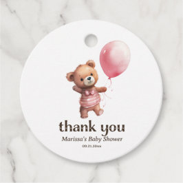 Vielen Dank Teddy Bear Girl Baby Duwer Fevor Tags Geschenkanhänger