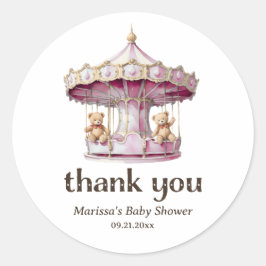 Vielen Dank Teddy Bear Twin Girl Babyaufkleber Runder Aufkleber