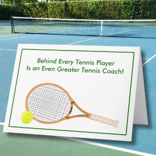 Vielen Dank Tennis Coach mit Vintagem Tennis Racke Karte