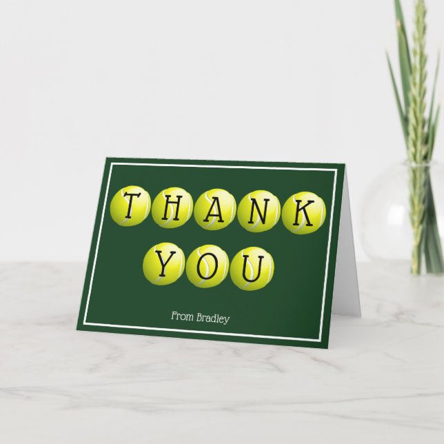 Vielen Dank Tennis Custom Personalisiert Karte (Vorderseite)