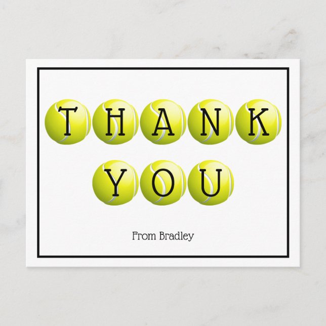 Vielen Dank Tennis Custom Personalisiert Postkarte (Vorderseite)