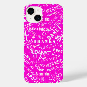 Vielen Dank Text Multi Language Word Text Pink Case-Mate iPhone 14 Hülle