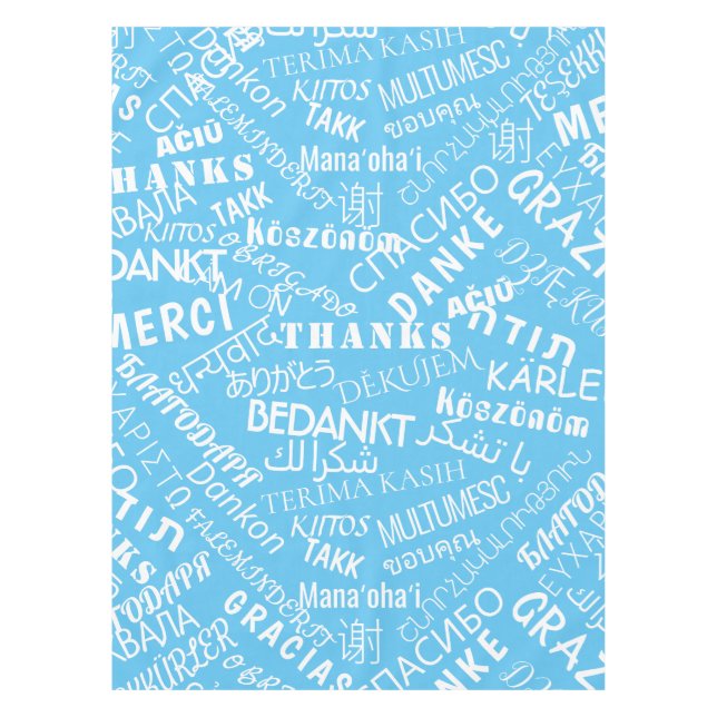 Vielen Dank Text Tablecloth Multi Language Word Tischdecke (Vorderseite)