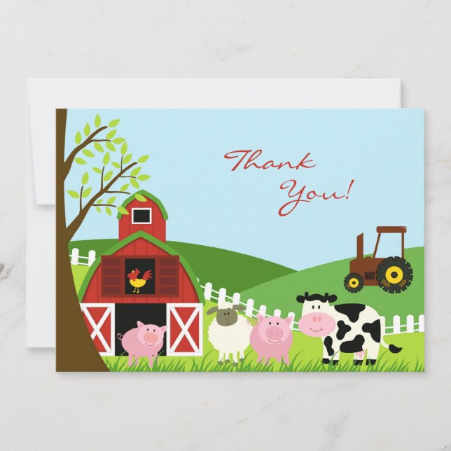 Vielen Dank, Tiere Flat Card Dankeskarte (Vorderseite)