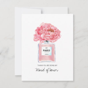 Vielen Dank Trauzeugin Pink Peonies Perfume Card