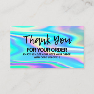Vielen Dank Trendy Color Holo instagramm Discount Visitenkarte