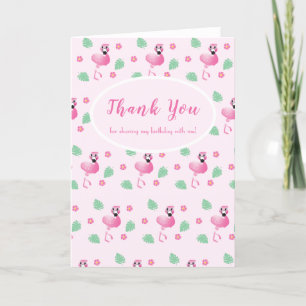 Vielen Dank Tropical Flamingo Blume Pattern Pink Dankeskarte