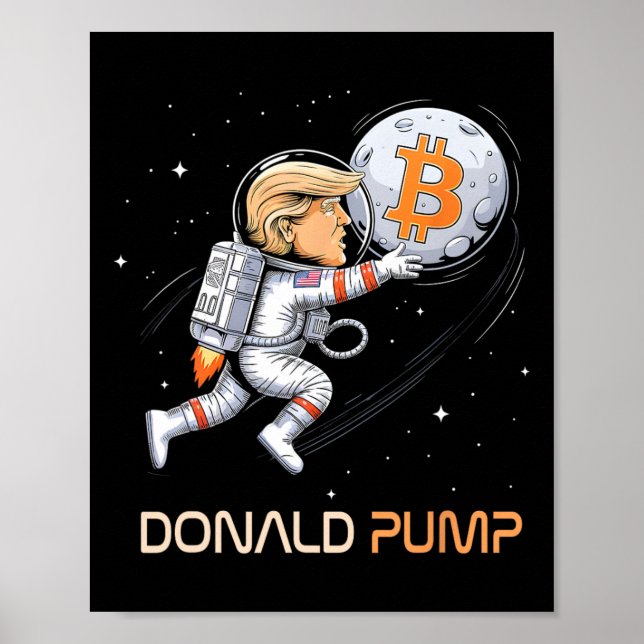Vielen Dank Trump Bitcoin Donald Pump Crypto Bull  Poster (Vorne)