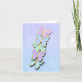Vielen Dank Türkis Blue Lila Aqua Butterflies Dankeskarte