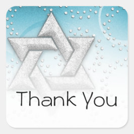 Vielen Dank, Türkise Shimmer Star von David Quadratischer Aufkleber