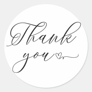 Vielen Dank Typografie Black Text Runder Aufkleber