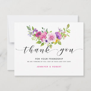 Vielen Dank Typografie bunt Blumenstrauß Dankeskarte