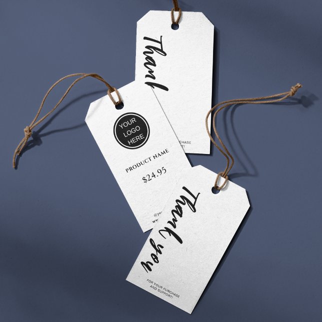 Vielen Dank Typografie l Clean Price Display Geschenkanhänger (Von Creator hochgeladen)