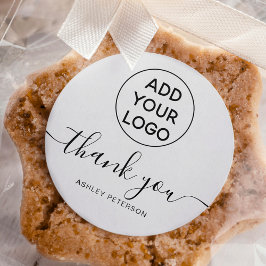 Vielen Dank Typografie Logo einfach Schwarz-weiß Runder Aufkleber