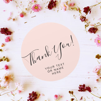 Vielen Dank Typografie minimalistisch rot pink Runder Aufkleber
