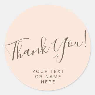 Vielen Dank Typografie minimalistisch rot Rosa Kla Runder Aufkleber
