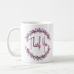 Vielen Dank Typografie Simple Chic Leaf Wreath Kaffeetasse