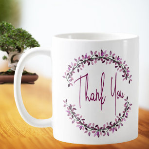 Vielen Dank Typografie Simple Chic Leaf Wreath Kaffeetasse