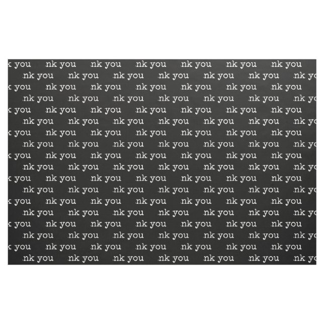 Vielen Dank Typografie Text Schwarz-weiß Stoff (Fat Quarter (45,7 x 55,9 cm))