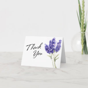 Vielen Dank Typografie Watercolor Lavender Blume Dankeskarte