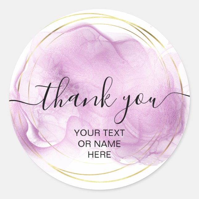 Vielen Dank Typografy minimalistischen Logo lila Runder Aufkleber (Vorderseite)