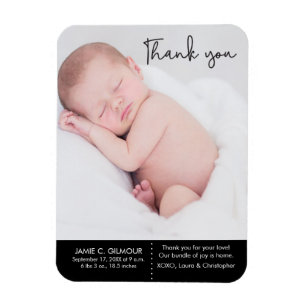 Vielen Dank und Baby Birth Announcement, Script-Te Magnet
