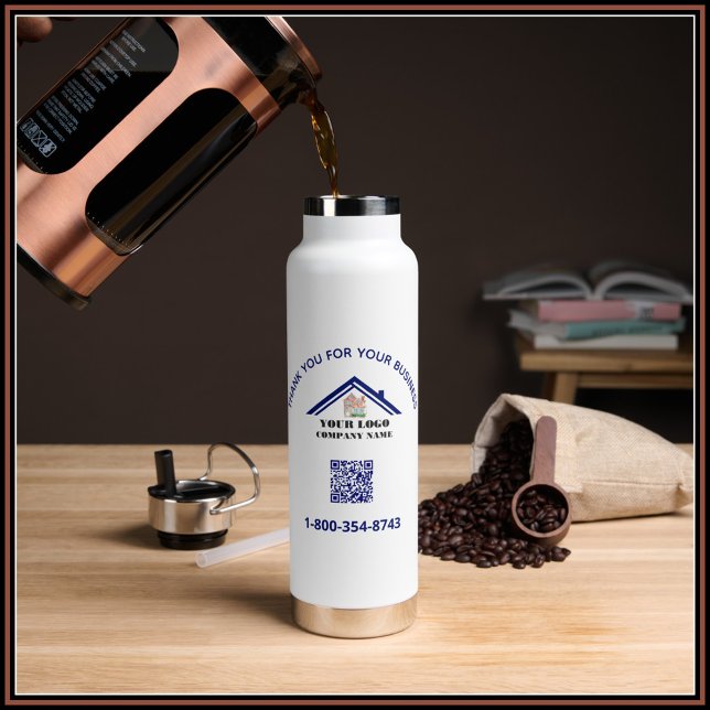 Vielen Dank und Ihr Geschäftslogo QR-Code Trinkflasche (Von Creator hochgeladen)