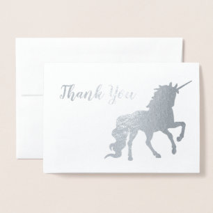 Vielen Dank Unicorn Geburtstag Silver Folienkarte