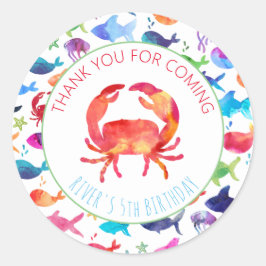 Vielen Dank unter dem Regenbogenfisch Runder Aufkleber