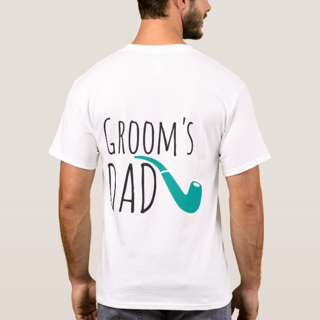 Vielen Dank Vater Vater der Groom Fun Moderne Pipe T-Shirt (Rückseite)
