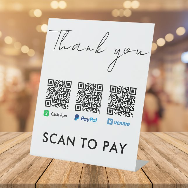 Vielen Dank Venmo Paypal CashApp Scan zu bezahlen  Sockelschild (Von Creator hochgeladen)