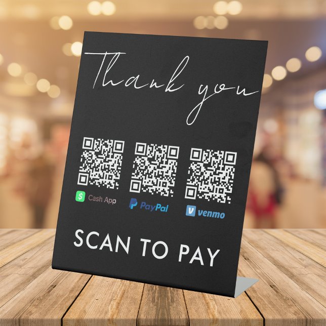 Vielen Dank Venmo Paypal CashApp Scan zu zahlen Bl Sockelschild (Von Creator hochgeladen)