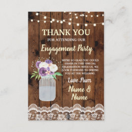 Vielen Dank, Verlobung Holz Lace Floral Jars Einladung