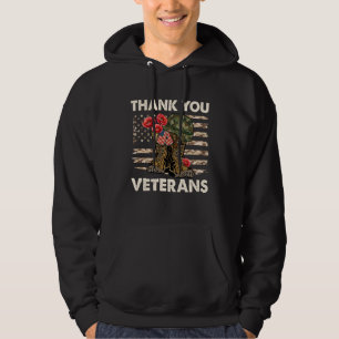 Vielen Dank Veteranen Camouflage American Flag Com Hoodie