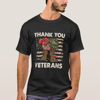Vielen Dank Veteranen Camouflage American Flag Com T-Shirt